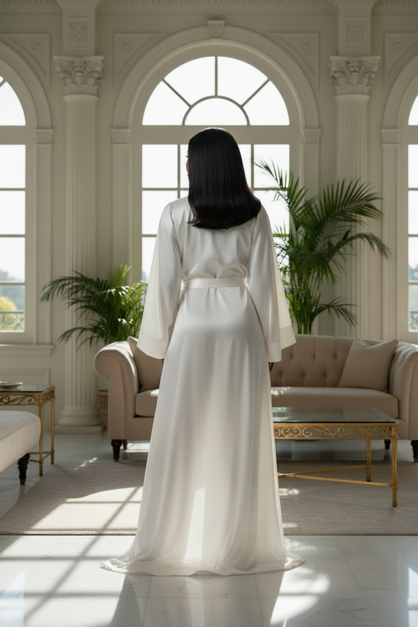Femme peignoir tissage lisse épaules