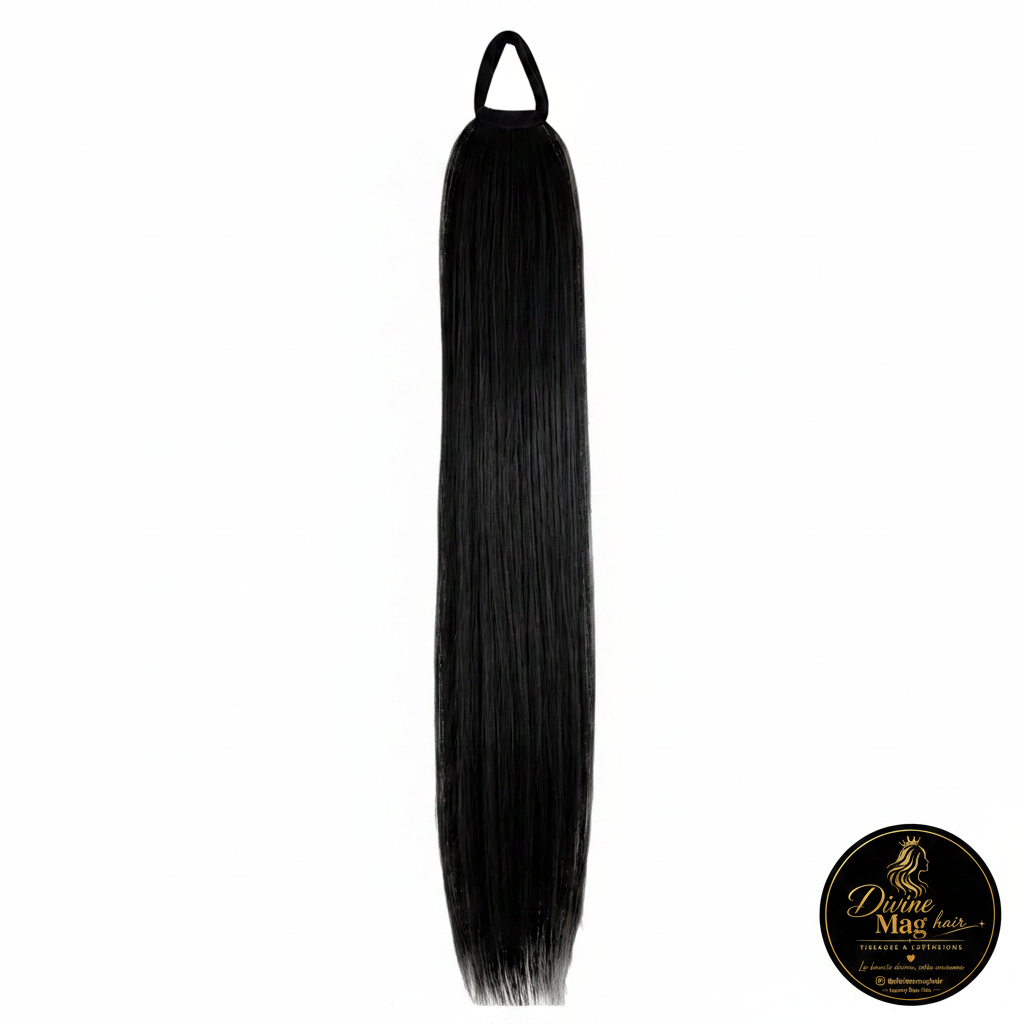 Ponytail lisse avec logo Divine Mag Hair