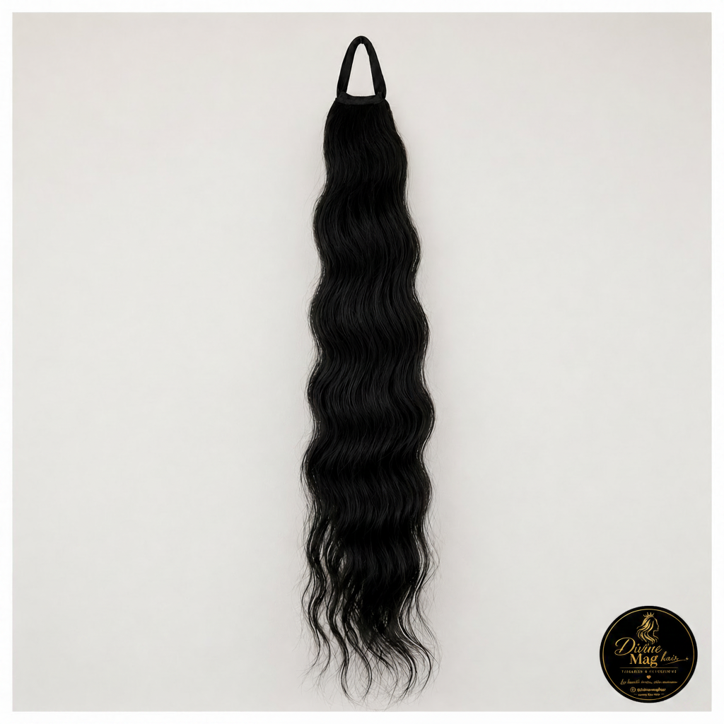 Ponytail Wavy avec logo Divine Mag Hair